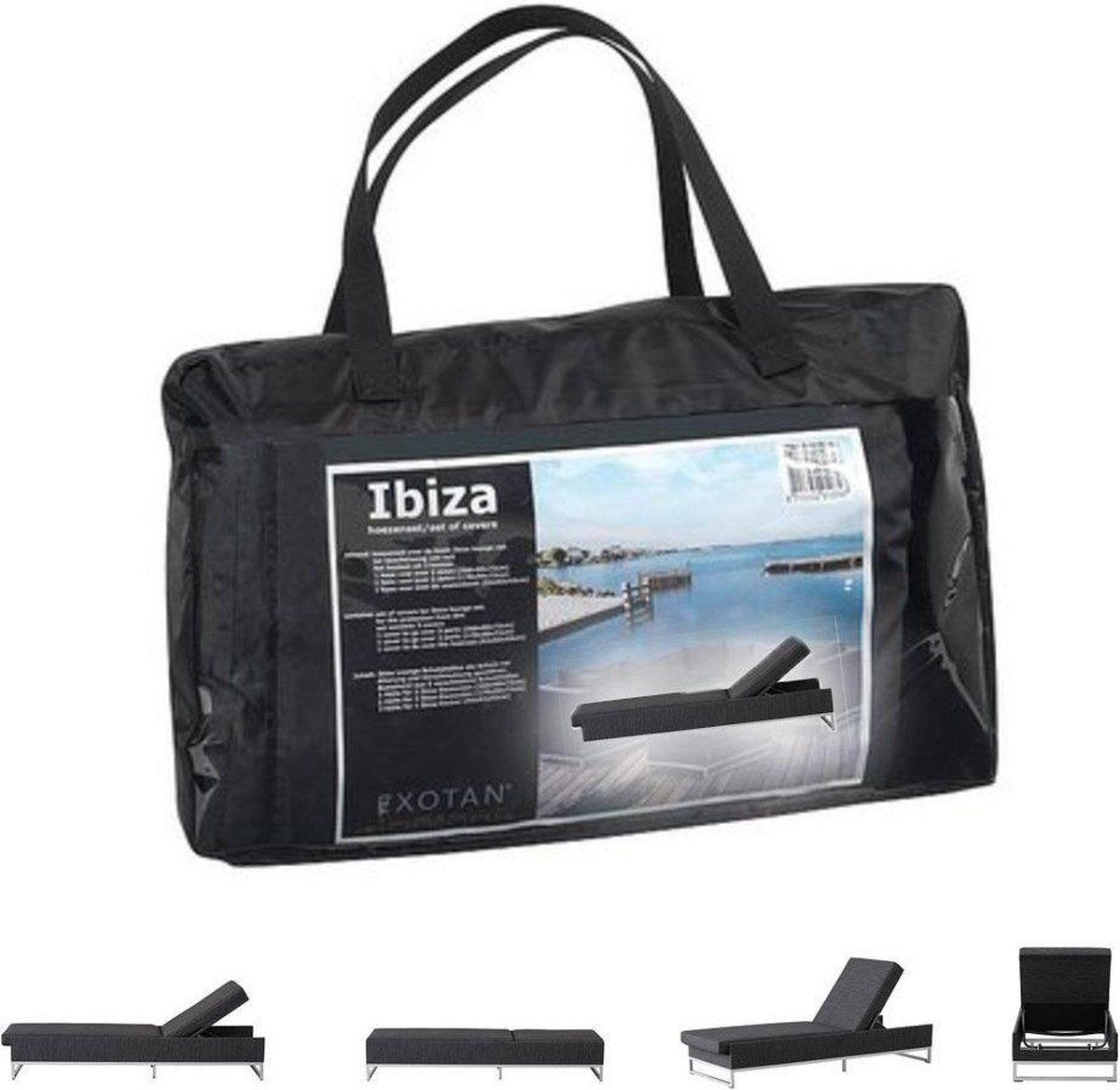 Copertura protettiva per lettino Exotan Rhodes - plastica - nera - 45x30x14