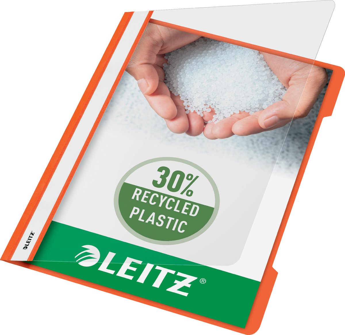 Leitz snelhechter a4 - 30% plastica riciclata pre-consumo - 25 pezzi - arancione