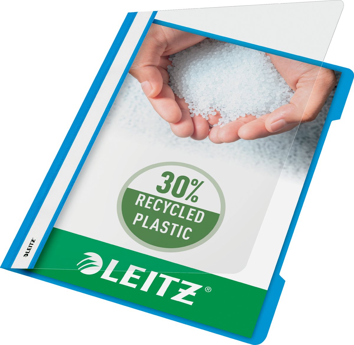 Leitz snelhechter a4 - 30% plastica riciclata pre-consumo - 25 pezzi - blu chiaro