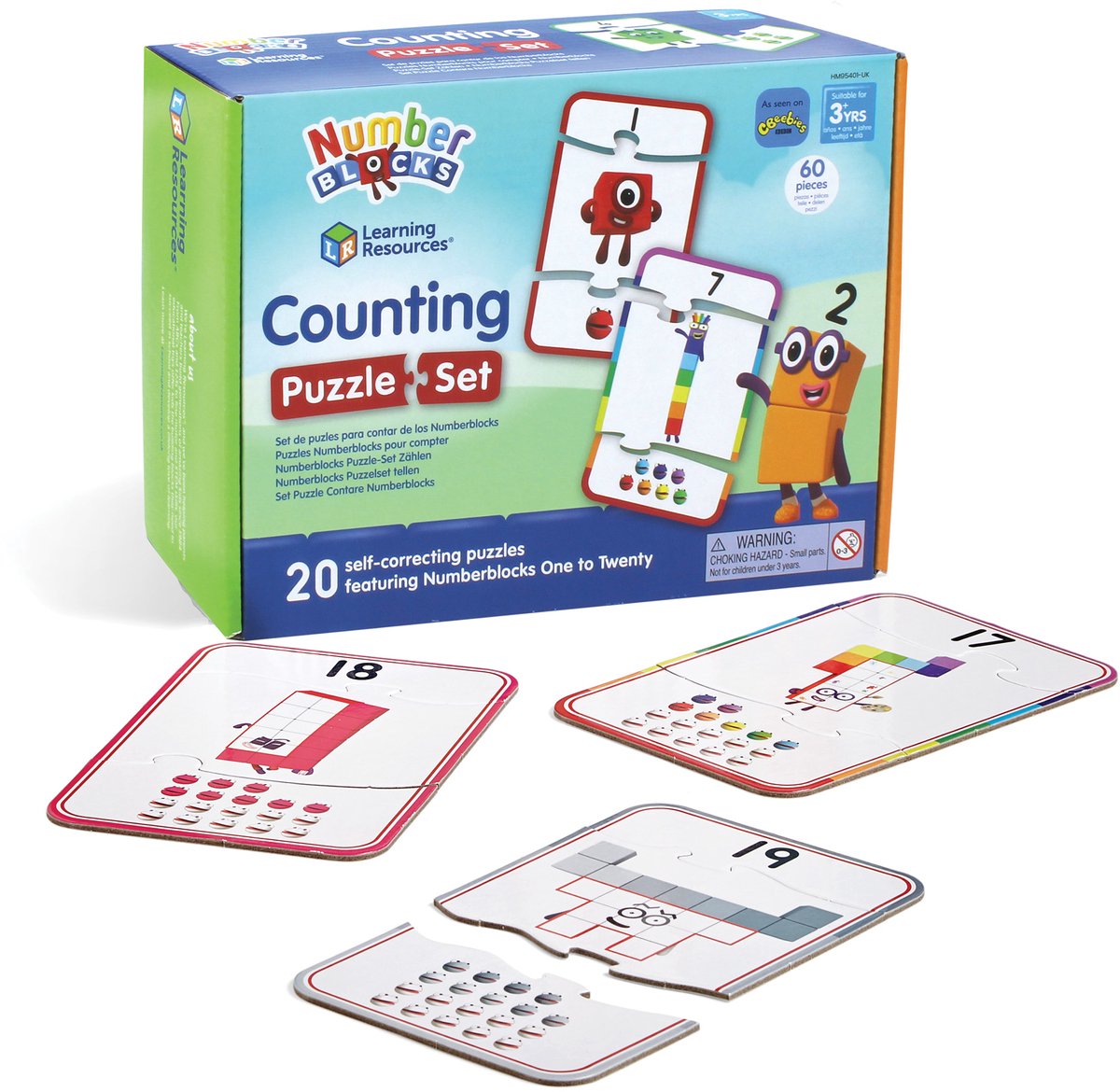 Blocchi numerici delle risorse didattiche - set di puzzle - conteggio - 3+