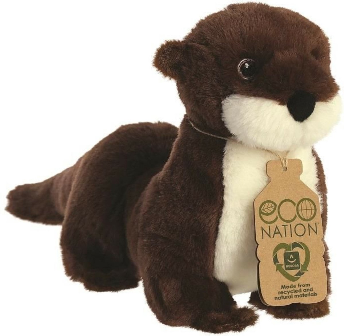 Peluche Aurora - nutria de río - marrón - 34 cm - temática animales acuáticos