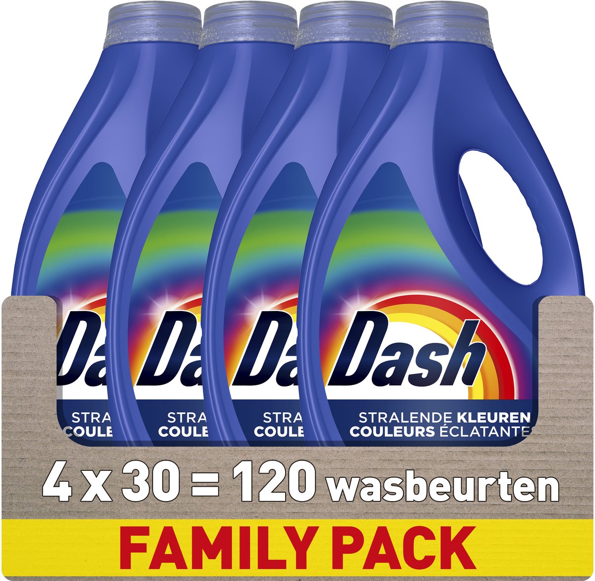 Detergente líquido Dash Washing Power - colores brillantes - 4 x 30 lavados