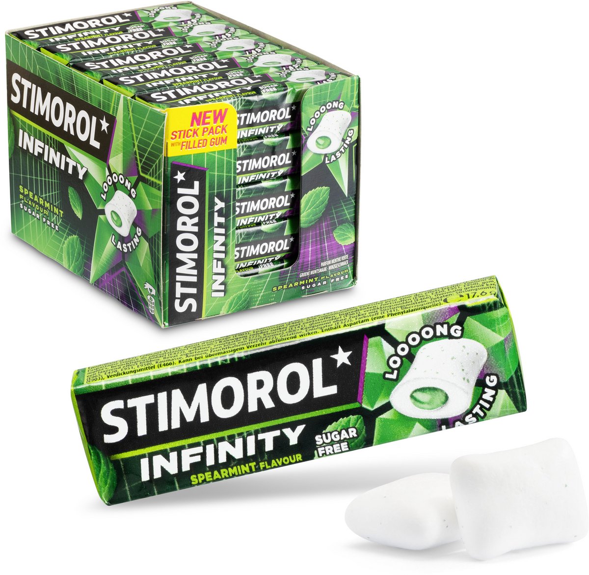 Stimorol Infinity Spearmint - gomma da masticare - senza zucchero - 1x25 pezzi
