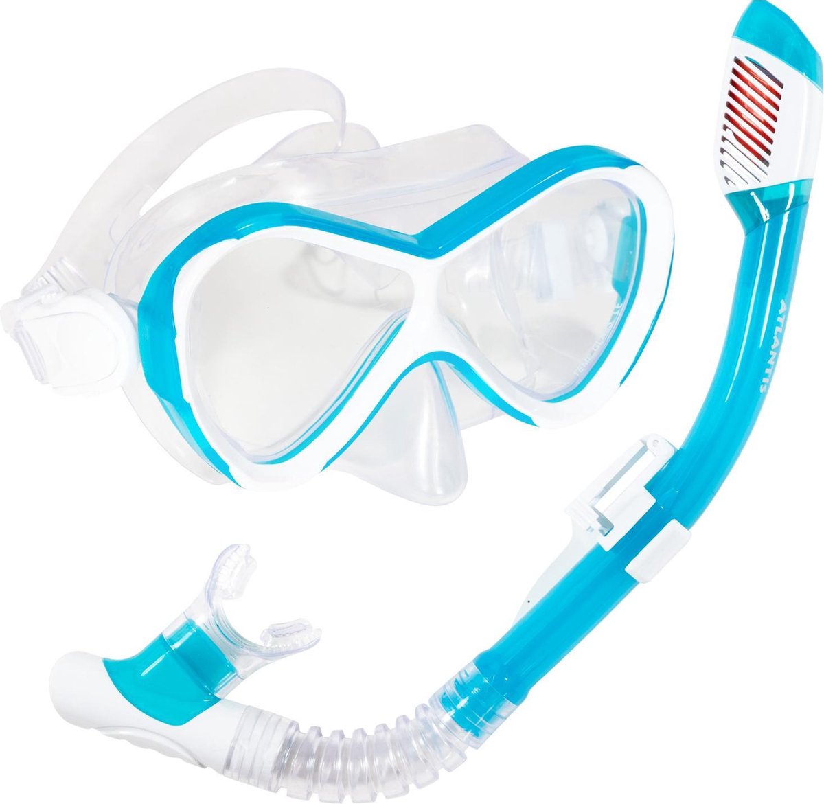 Atlantis abaco combo - set de snorkel - gafas de buceo - snorkel - niños - blanco turquesa