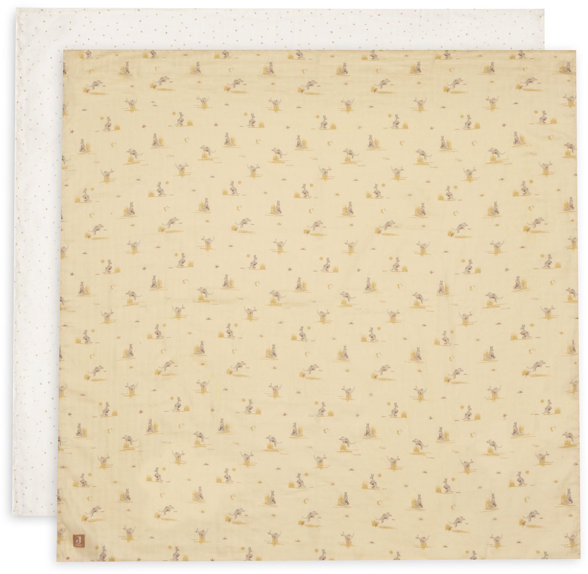 Panno idrofilo Jollein grande - 115x115 cm - kangaroots - 2 pezzi