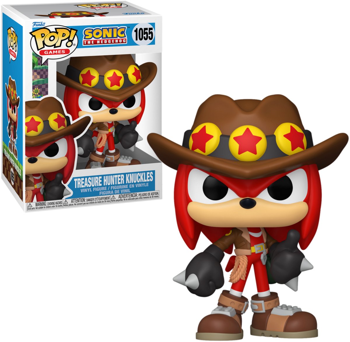 Funko sonic the hedgehog treasure hunter knuckles vinylfiguur 1055 unisex pop! - meerkleurig - standard