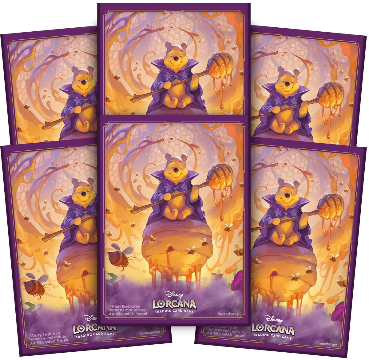 Disney lorcana tcg: mare azzurrite - winnie the pooh 65 buste protettive