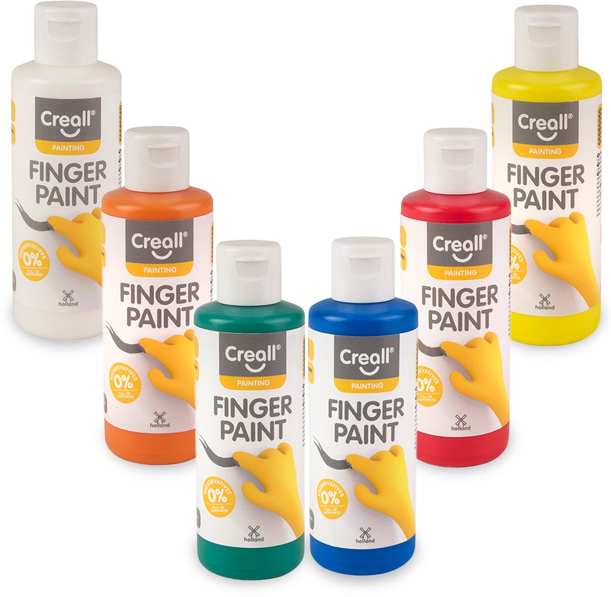 Crealta Set di vernice per le dita di conservazione: 6x250ml.