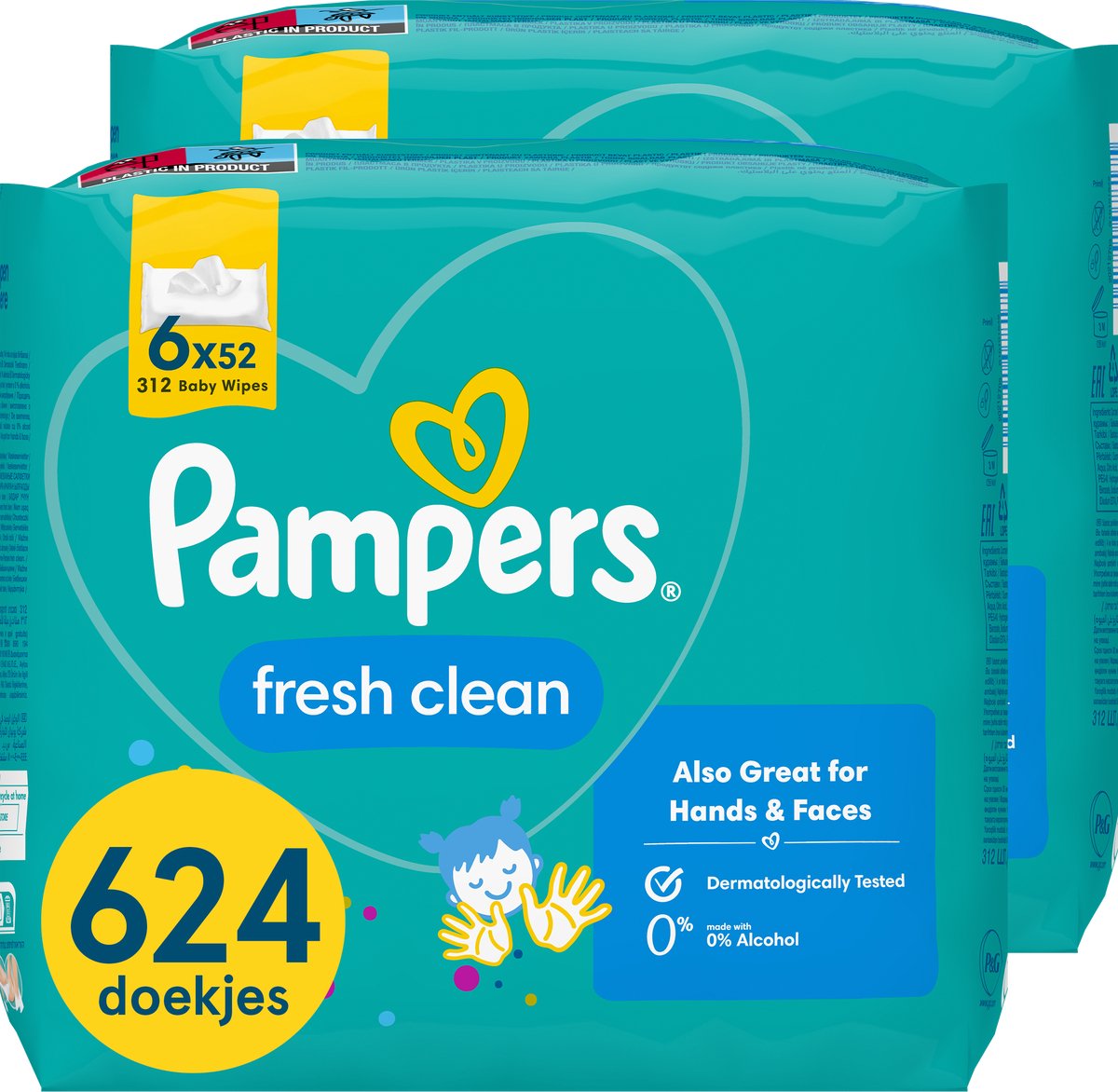 Salviette per neonati Pampers Fresh Clean - 12 x 52 = 624 salviette