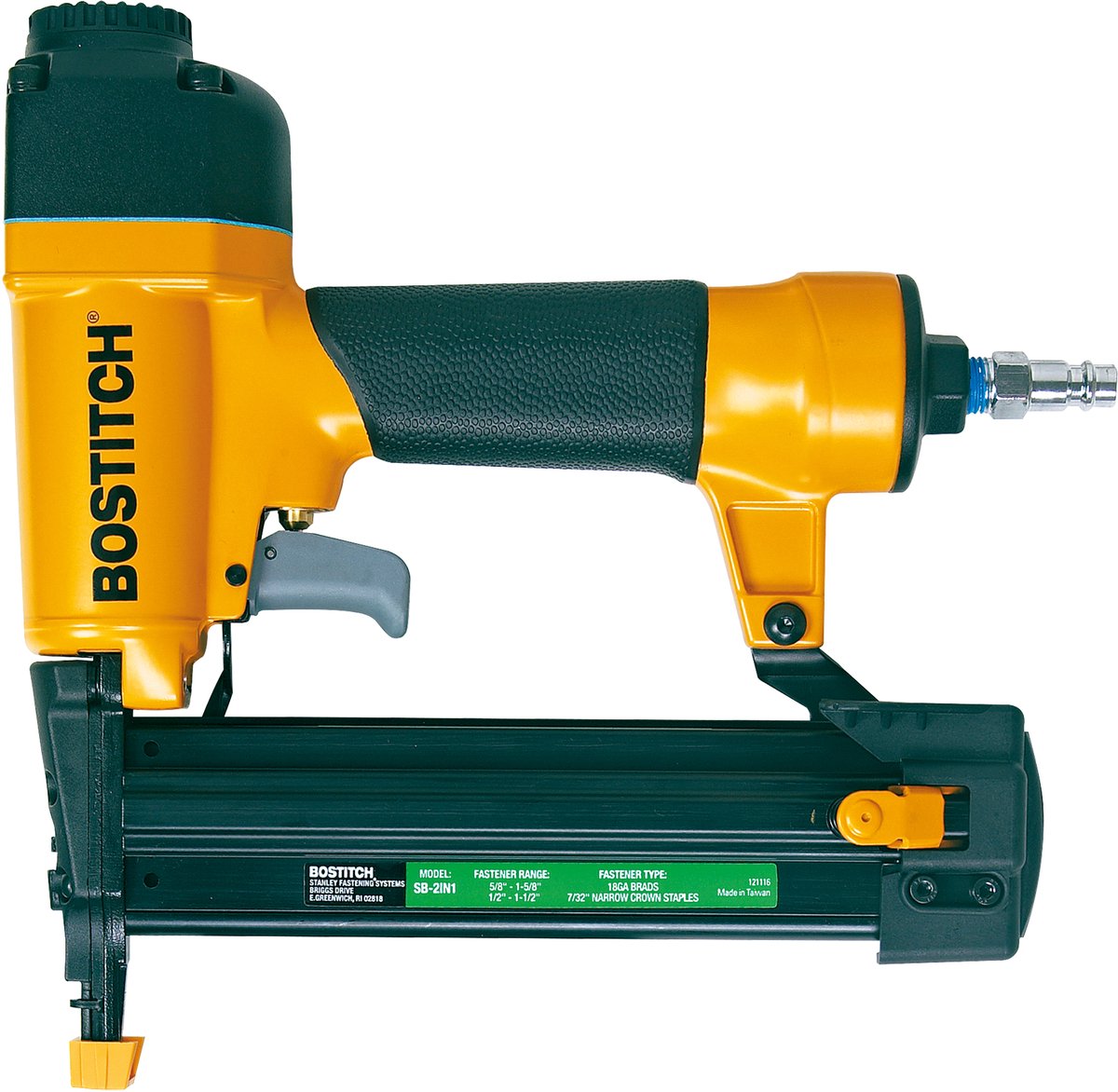 Bostitch serie SB-2in1 - utensile pneumatico 2 in 1 - impugnatura ergonomica - corpo in alluminio - tensione di sicurezza