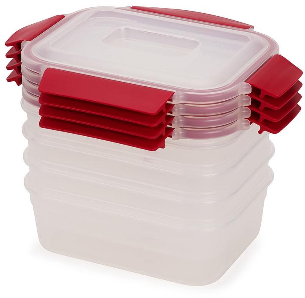 Joseph Joseph Nest Lock set di contenitori per alimenti da 4 pezzi – 1,1 litri – a tenuta stagna – impilabile – rosso