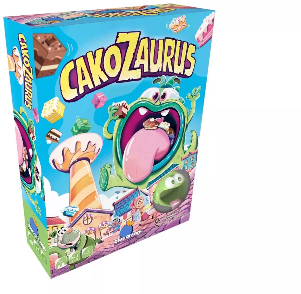 Geronimo games cakozaurus - - blu arancione - gioco da tavolo - gioco per bambini - dai 6 anni - da 2 a 4 giocatori