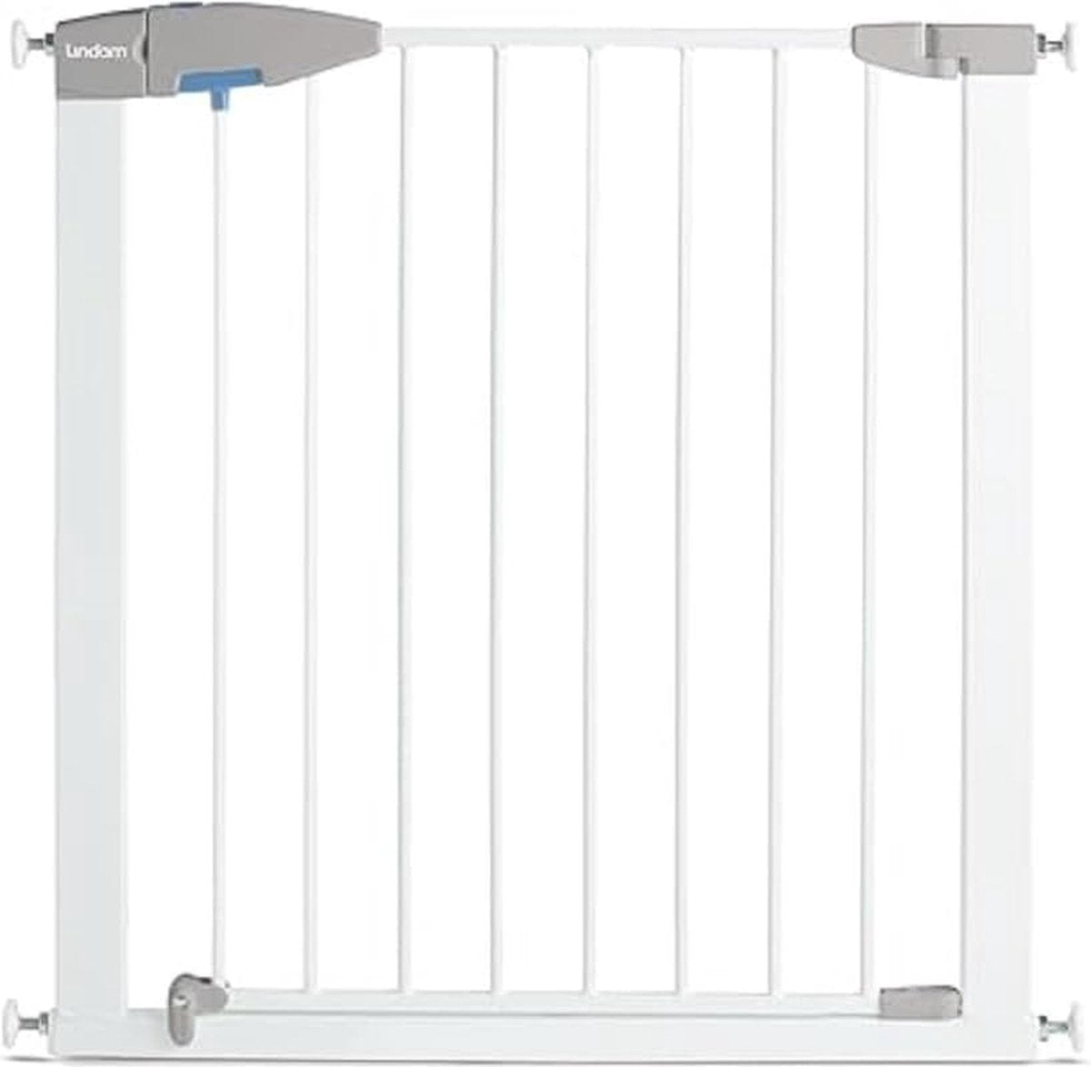 Munchkin lindam traphekje zonder boren - sure shut porte - veiligheidshek - klembevestiging - metalen traphek - 75-82cm verlengbaar tot 138cm - wit
