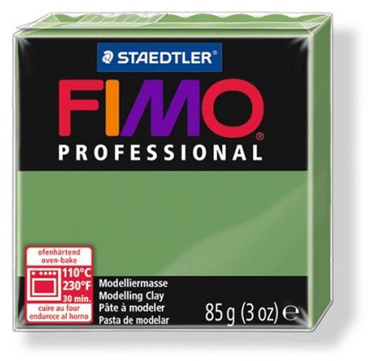 Fimo professional - arcilla de modelar profesional endurecible al horno en bloque 85 g - verde