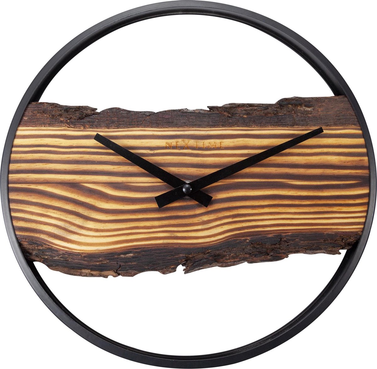 Nexttime Forest – orologio da parete – 30 cm – legno metallo – marrone – silenzioso