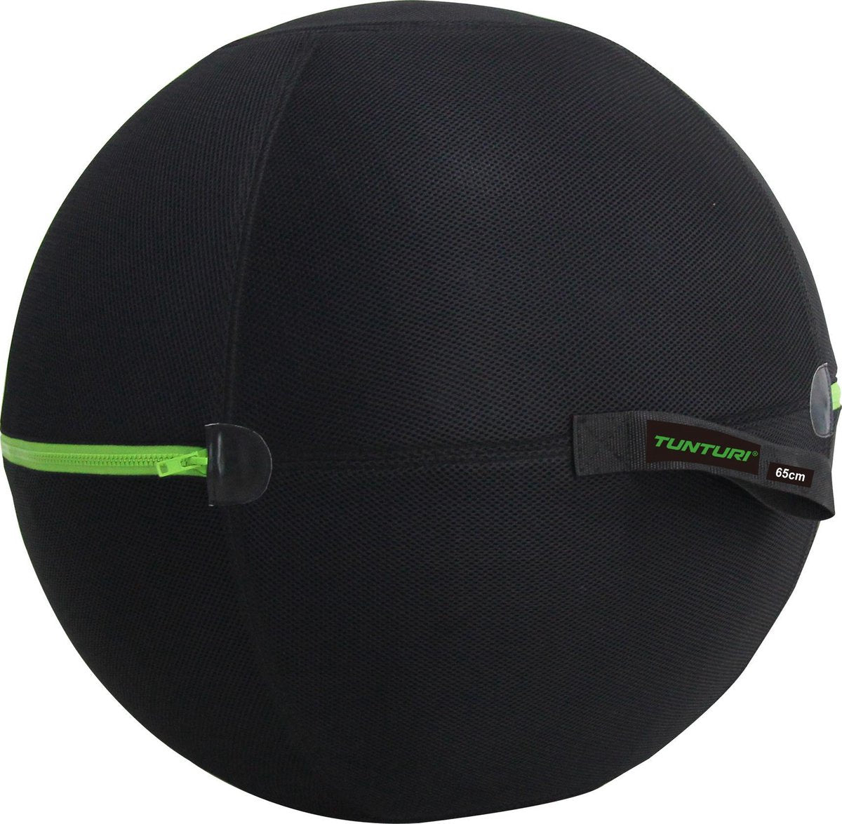 Palla fitness Tunturi 65cm con zip verde