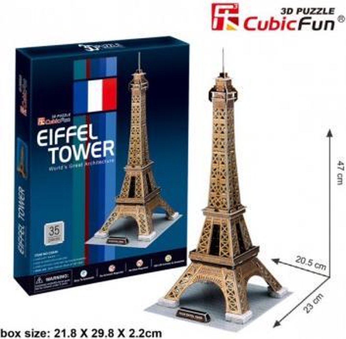 Cubicfun puzzle 3D Torre Eiffel 35 piezas.
