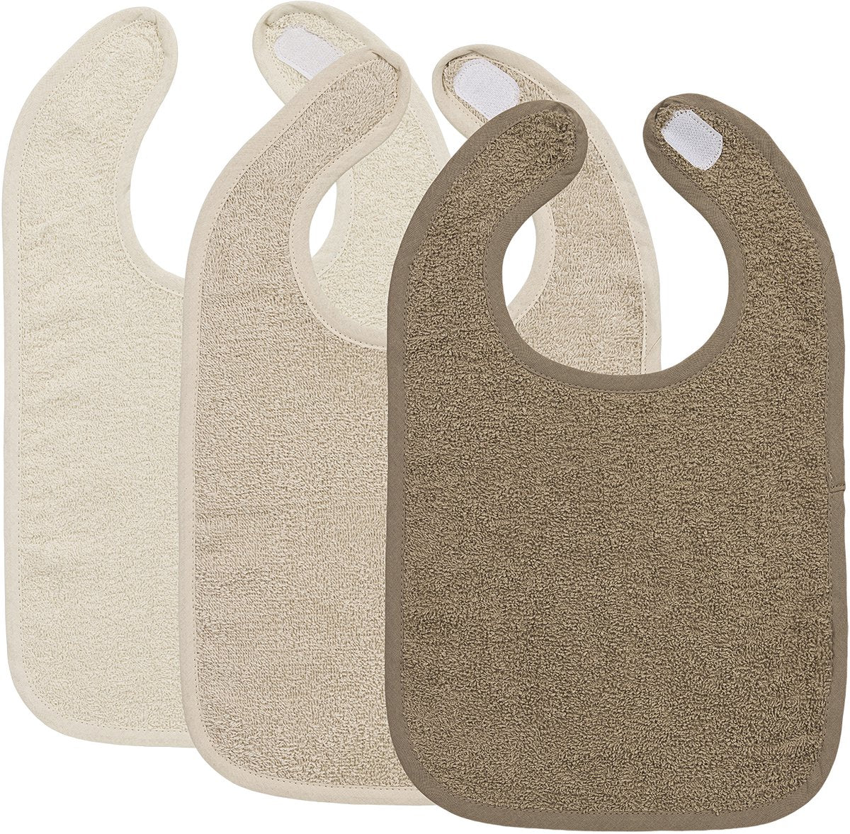 Baberos uni para bebé Meyco - pack de 3 - rizo - natural soft sand taupe