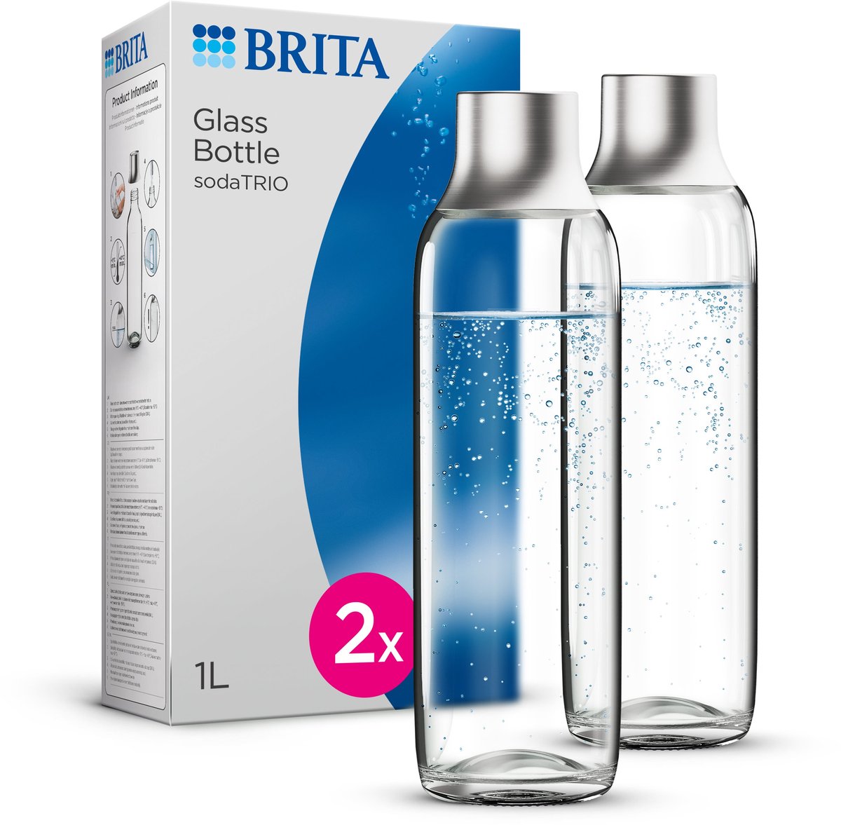 Brita - sodatrio - soda - glazen fles - accessoire voor sodamaker 2-pack