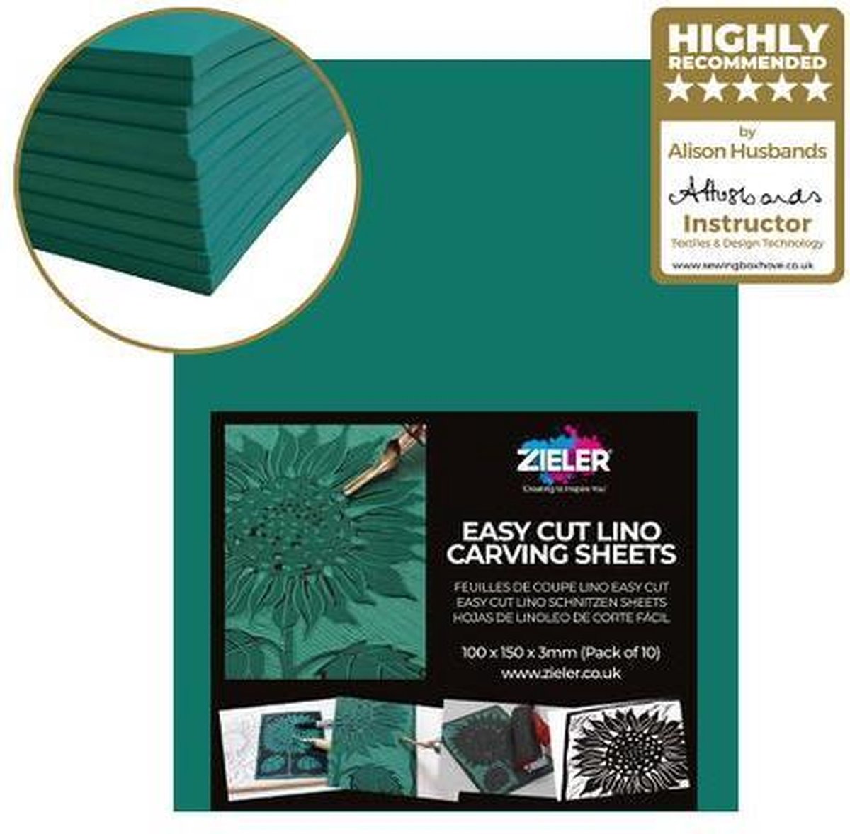Zieler lino block hojas a6 (10 uds) verde