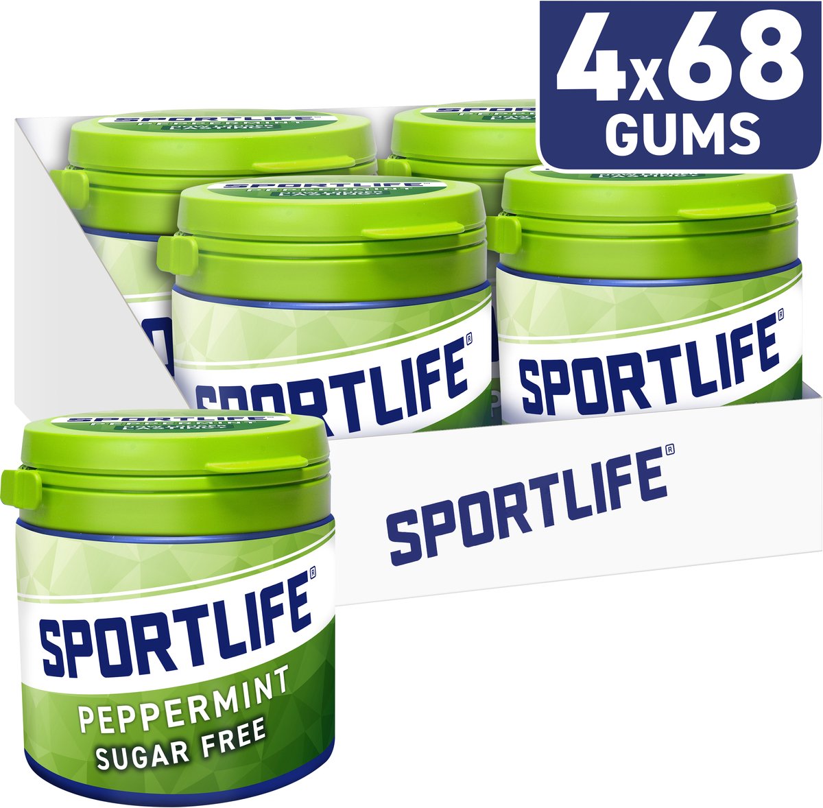 Sportlife chicle menta tarro - chicle fresco sin azúcar - 4x102g