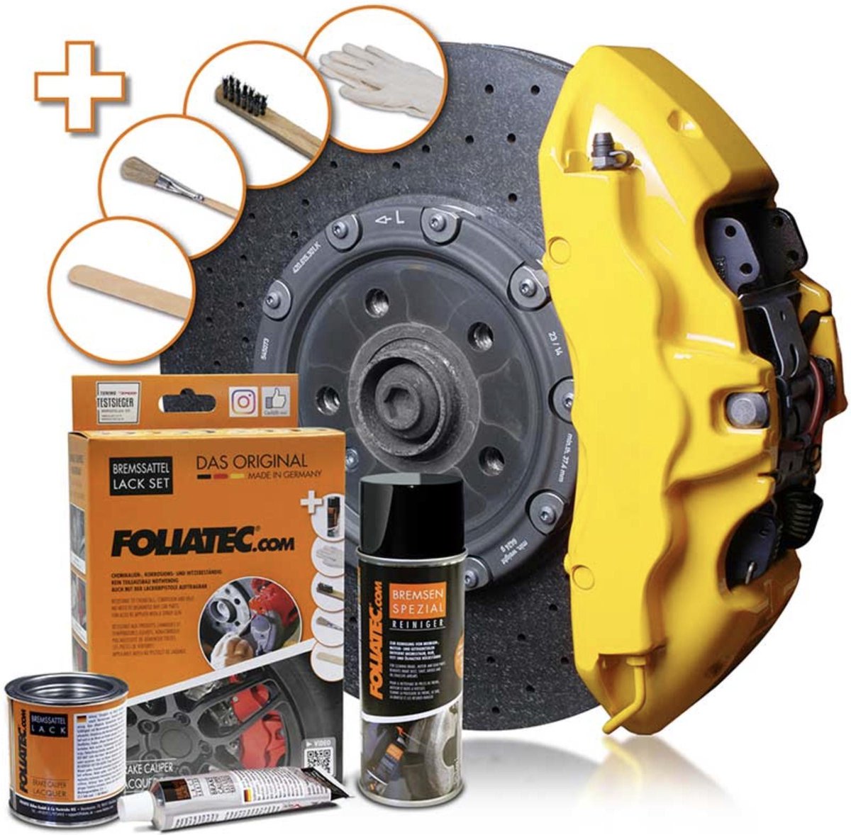 Set vernice per pinze freno Foliatec - giallo velocità - 3 componenti