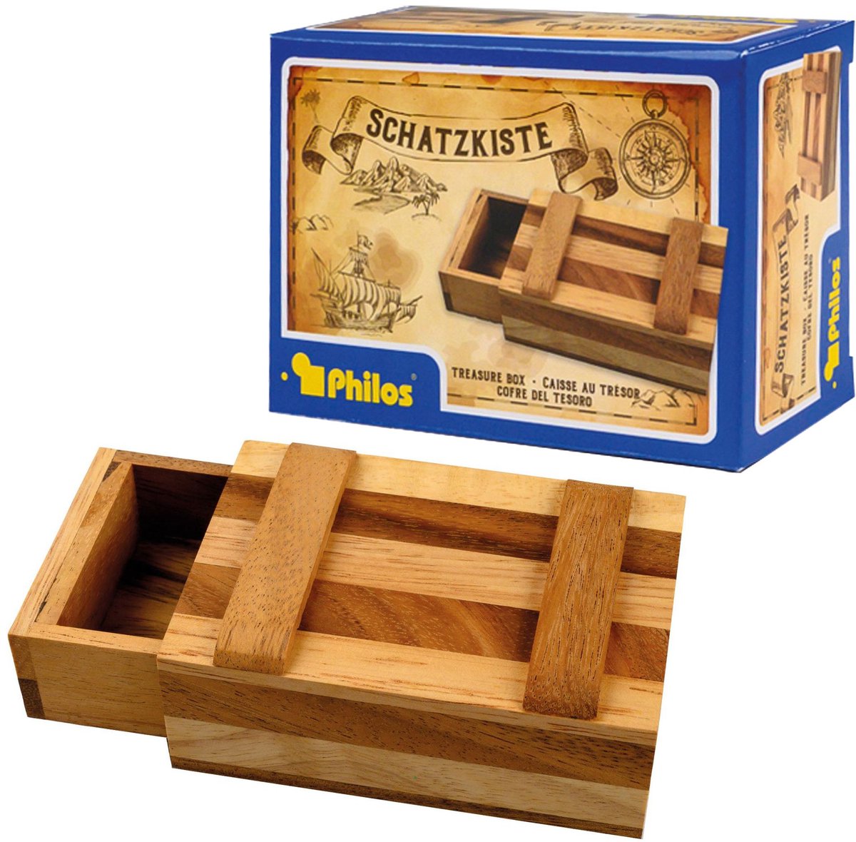 Philos puzzle scrigno del tesoro gioco di abilità in legno per bambini e adulti.
