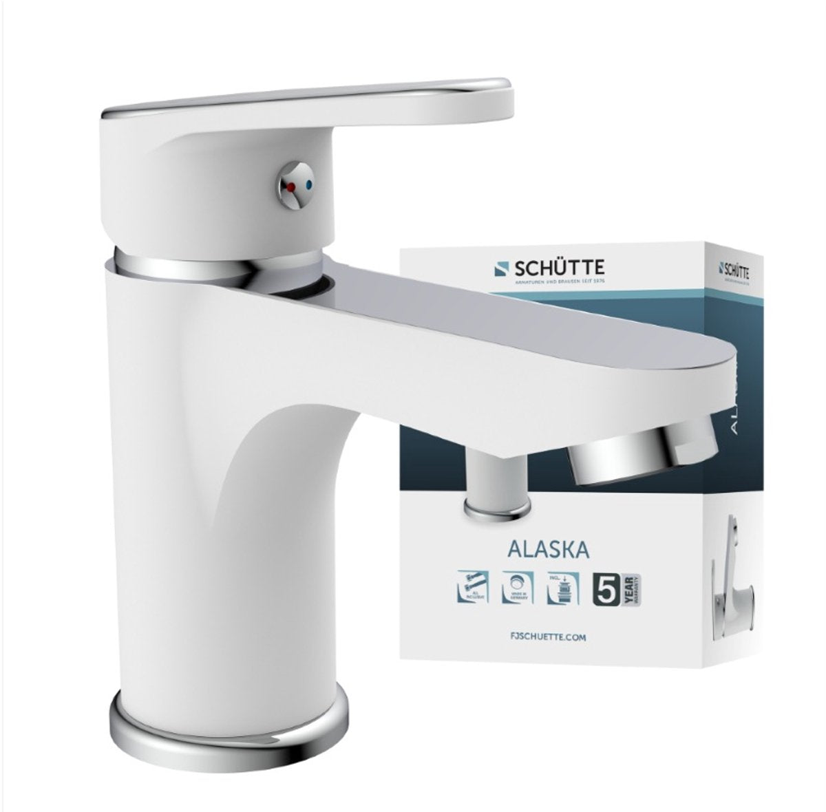 Schütte schütte washbasin mixed in Alaska bianco e cromo