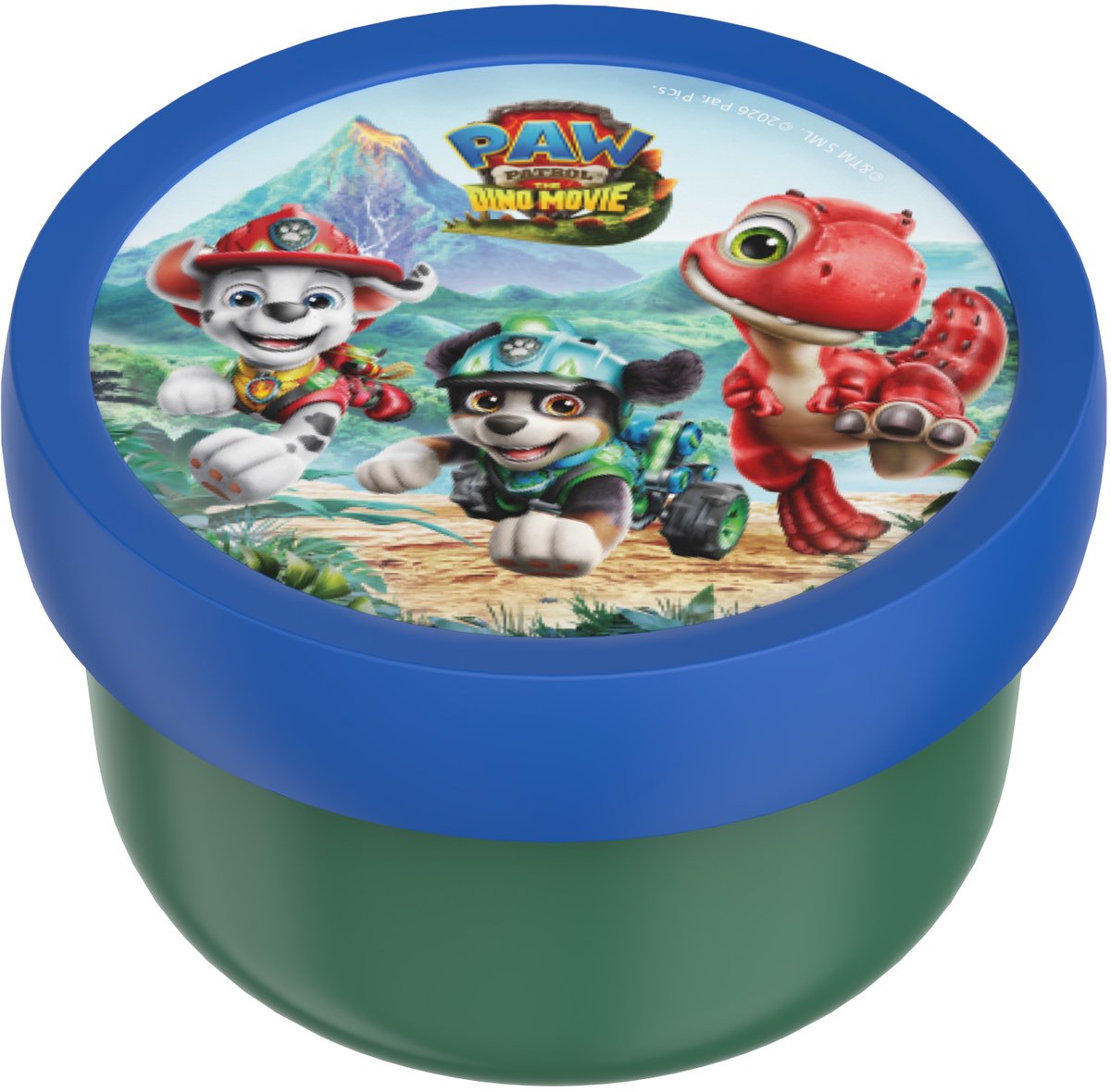Mepal Fruit Box Campus - 300 ml - inclusa forchetta da frutta - si chiude bene - scatola per snack - Paw Patrol Dino