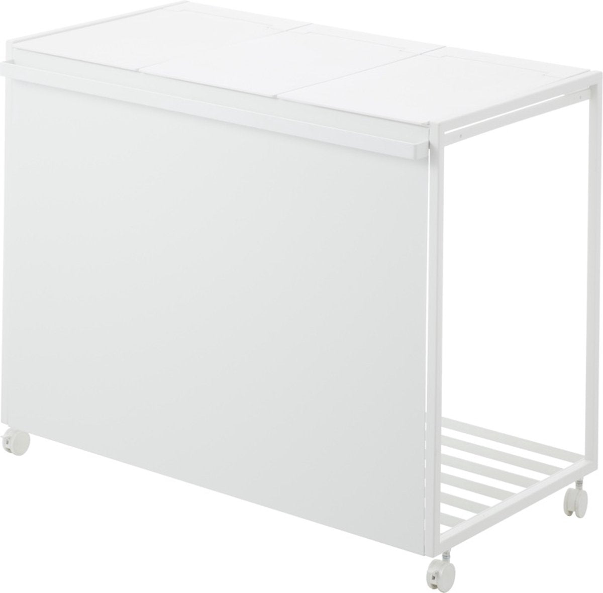 Yamazaki afvalscheidingsprullenbak met wielen - 3 comp - tower - wit