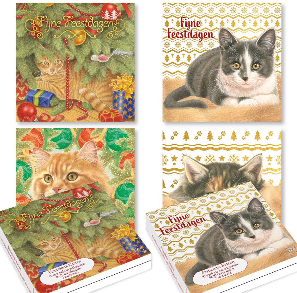 Cartoline di Natale dei gatti Franciens - set 3