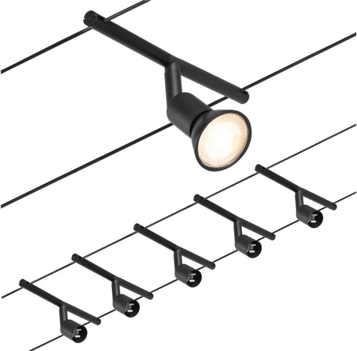 Paulmann salt kabelverlichting - basisset - 5x10w | gu5,3 | 230 12v - mat zwart
