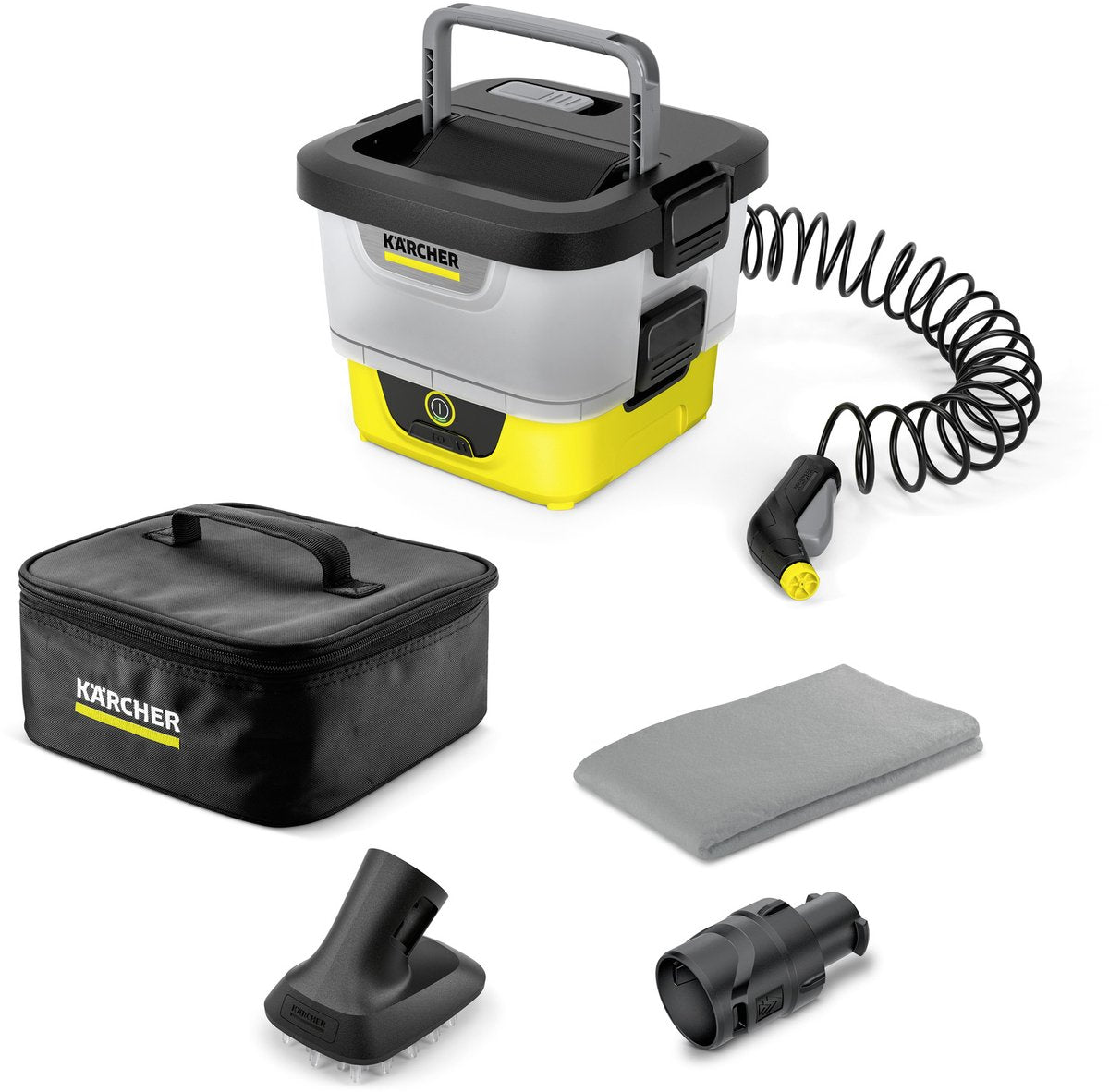 Kärcher oc 4 + kit para mascotas - limpiadora de alta presión móvil - funciona con batería - tiempo de funcionamiento 22 min. - depósito de agua de 8 litros - para coches, mascotas, bicicletas