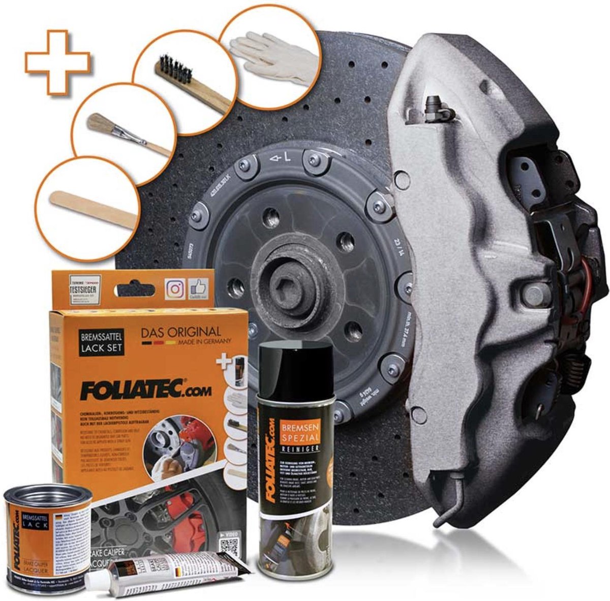 Foliatec remklauwlakset - stratos zilver metallic - 3 componenten