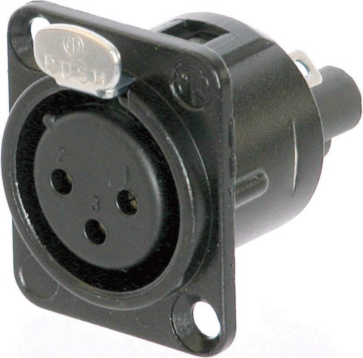 Neutrik nc3fd-s-1-b conector xlr brida, contactos rectos número de pines: 3 negro 1 pieza(s)