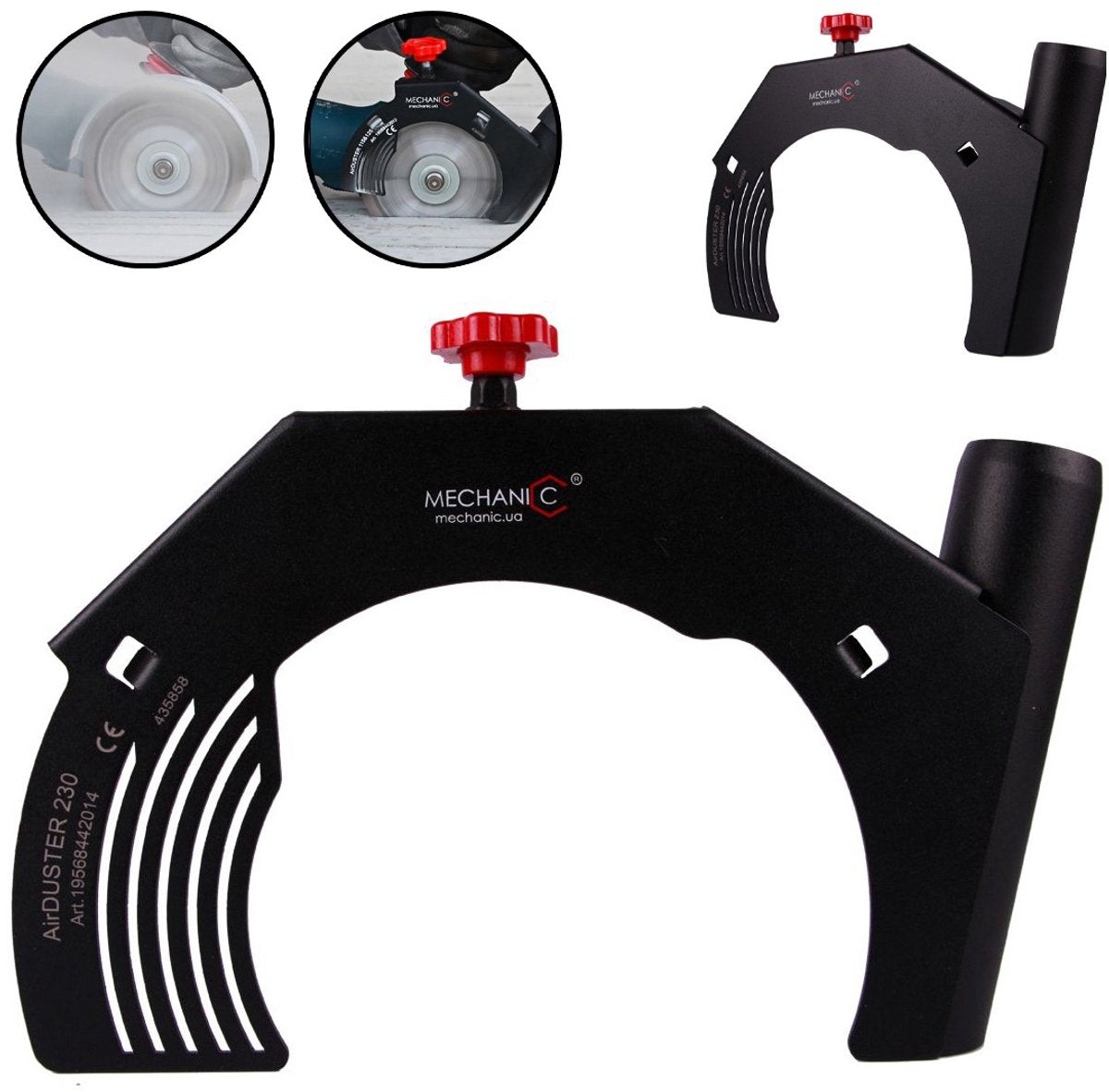 Mechanic airduster 230 - slijpmachine accessoire - stofafzuiging - 230mm
