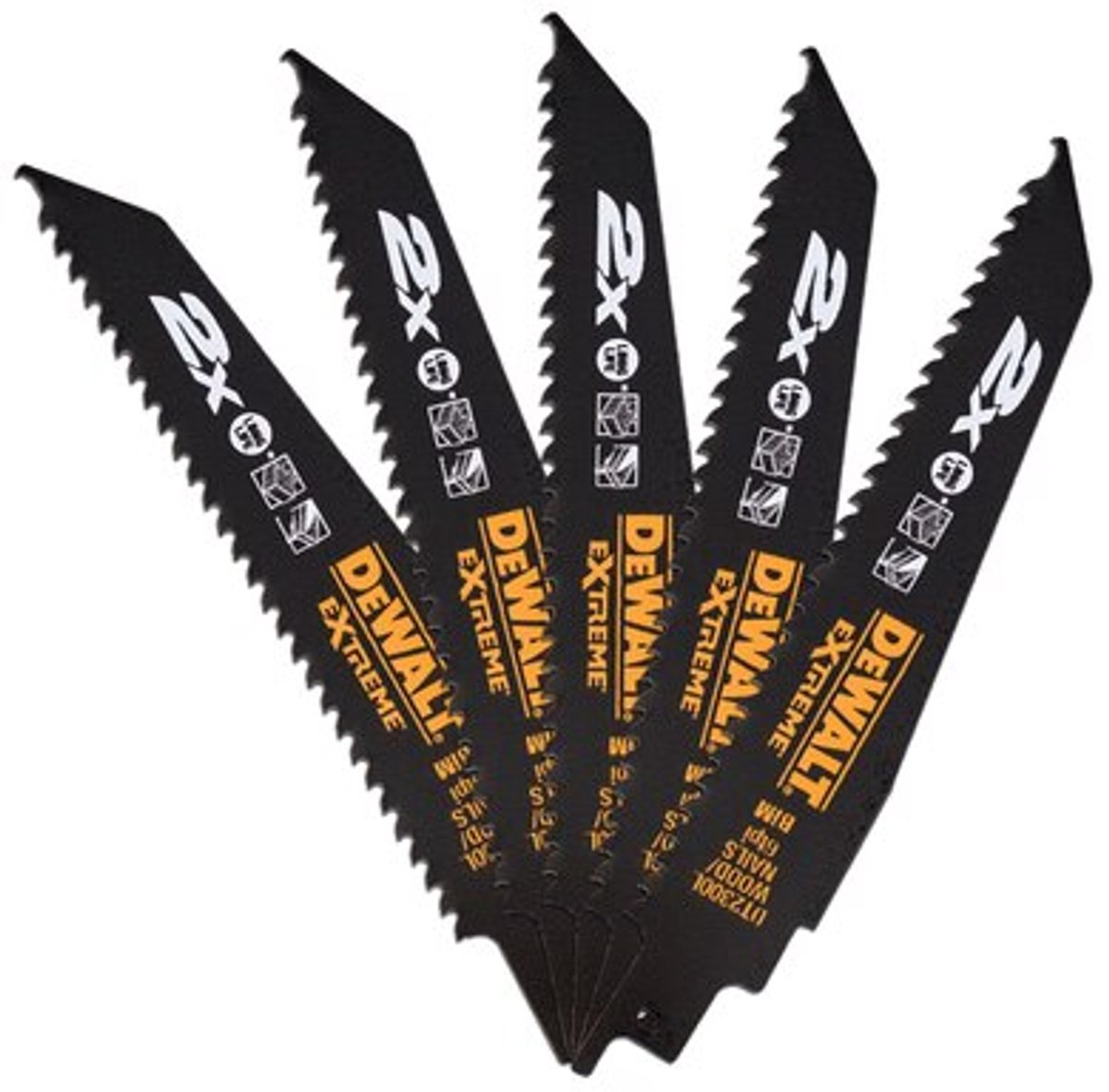 Serie extrema Dewalt - hojas de sierra alternativa - 152 mm - cobalto bimetálico - 5 piezas