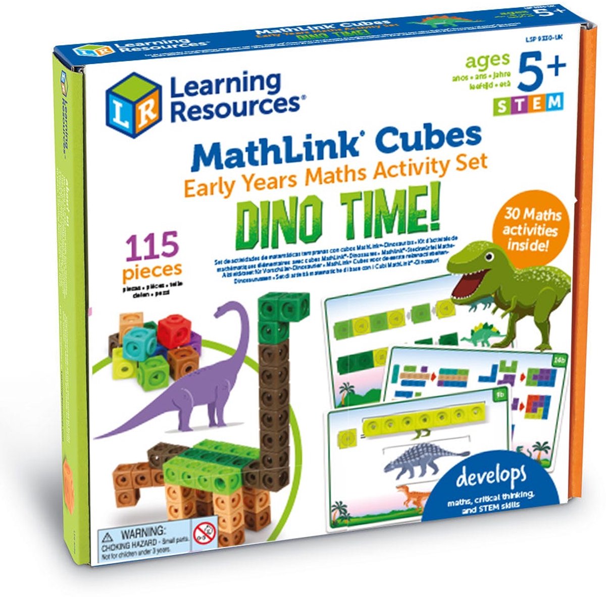 Risorse didattiche mathlink® cubes set di prime attività di matematica - Dino Time - 5+