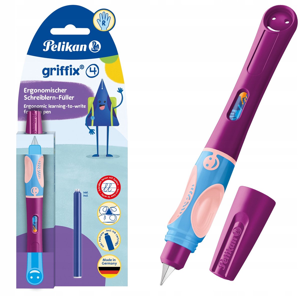 Penna stilografica Pelikan griffix® sweet berry destrorsa