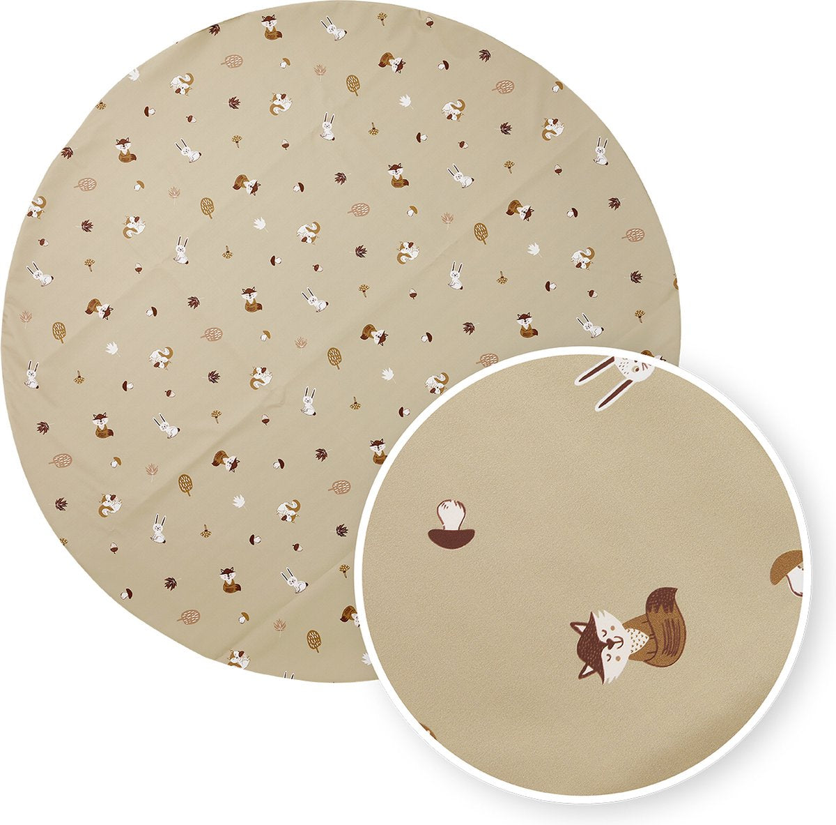 Meyco baby forest animals kinderstoel knoeimat - ⌀110cm - sand