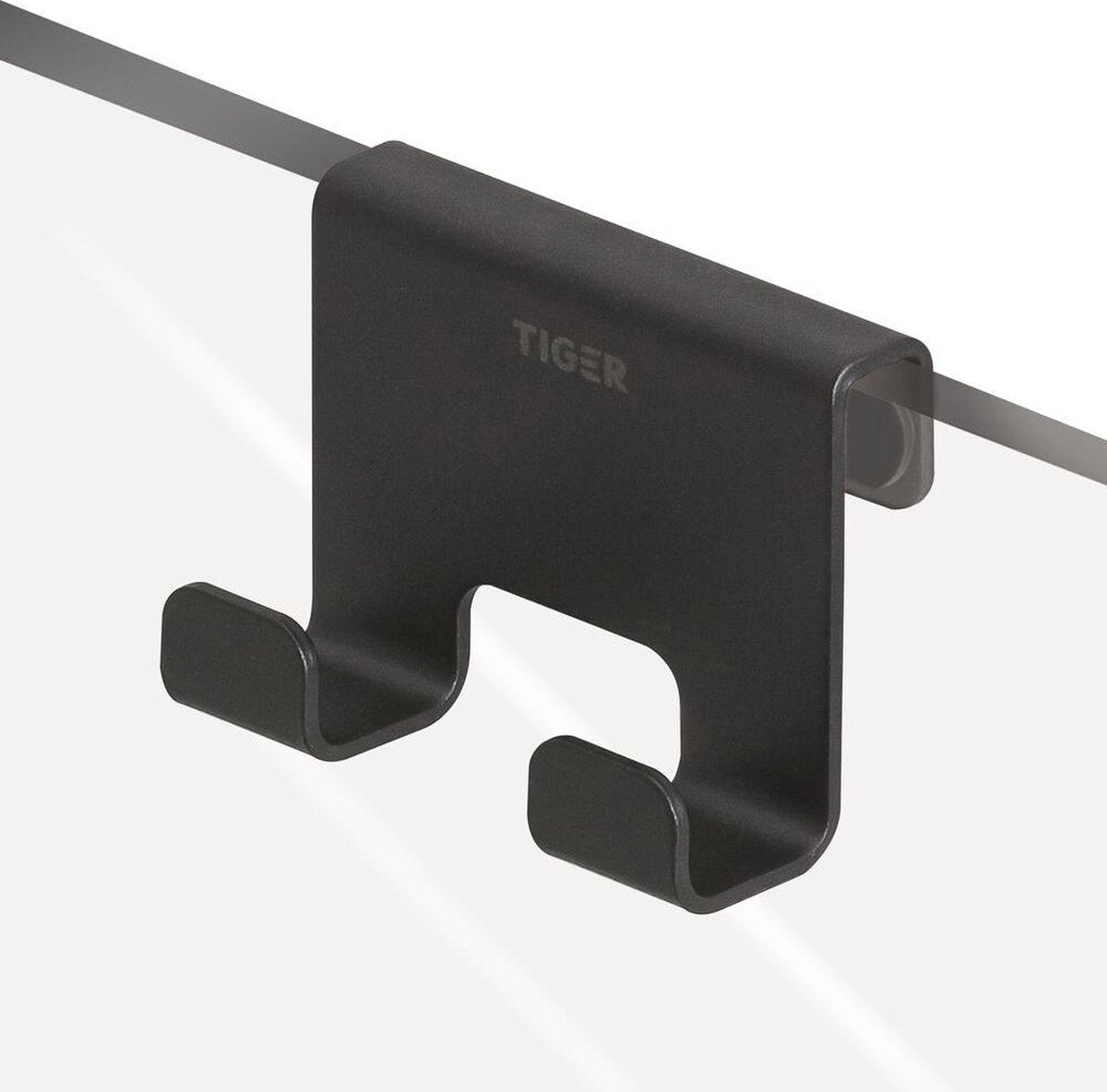 Tiger caddy - douchehaak - glaspaneel dikte 6-8 mm - 3,5 x 7 x 5 cm - zwart