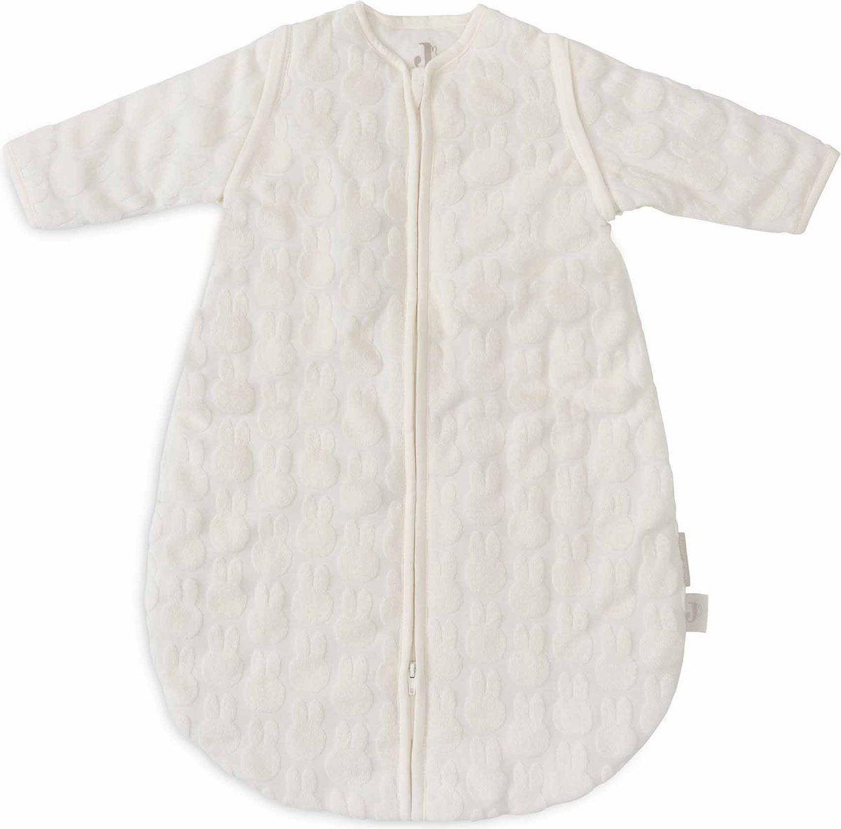 Jollein x Miffy - saco de dormir de invierno para bebé con manga desmontable 60 cm - redondo - miffy jacquard marfil - saco de dormir de invierno