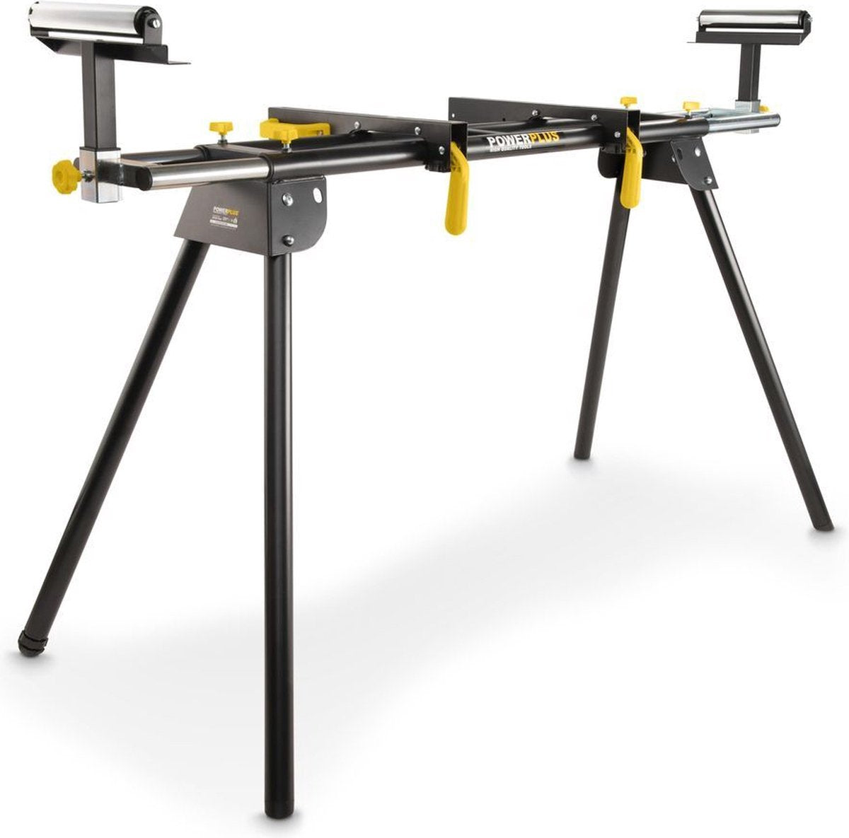 Base per troncatrice Powerplus powx075200 - tavolo stabile e pieghevole da 2 mx635 mm, max. 150kg - altezza 985mm - antiscivolo - rulli