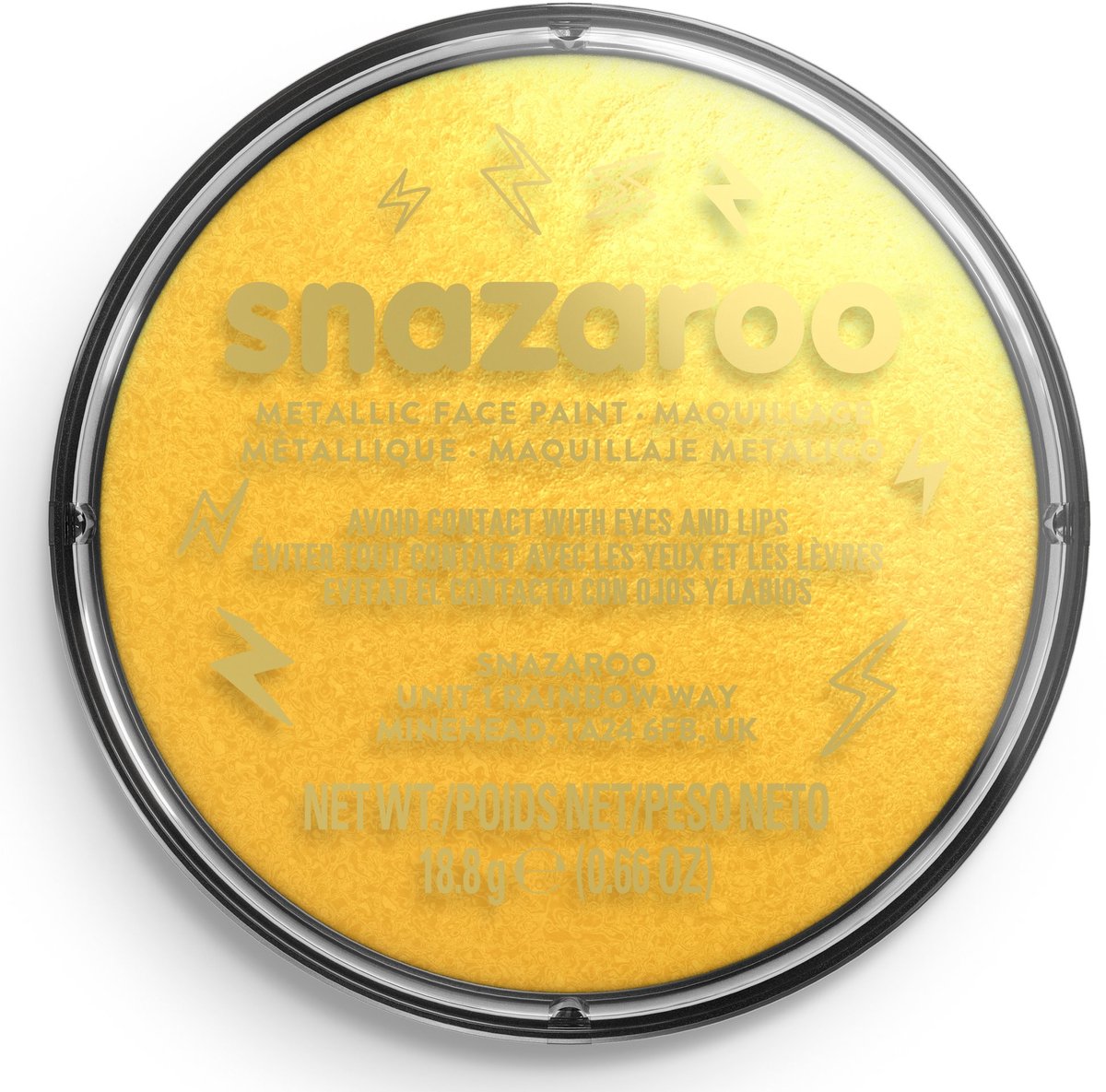 Snazaroo 1118777 - oro metallizzato - pittura per il viso acqua per bambini da 18 ml per bambini e adulti