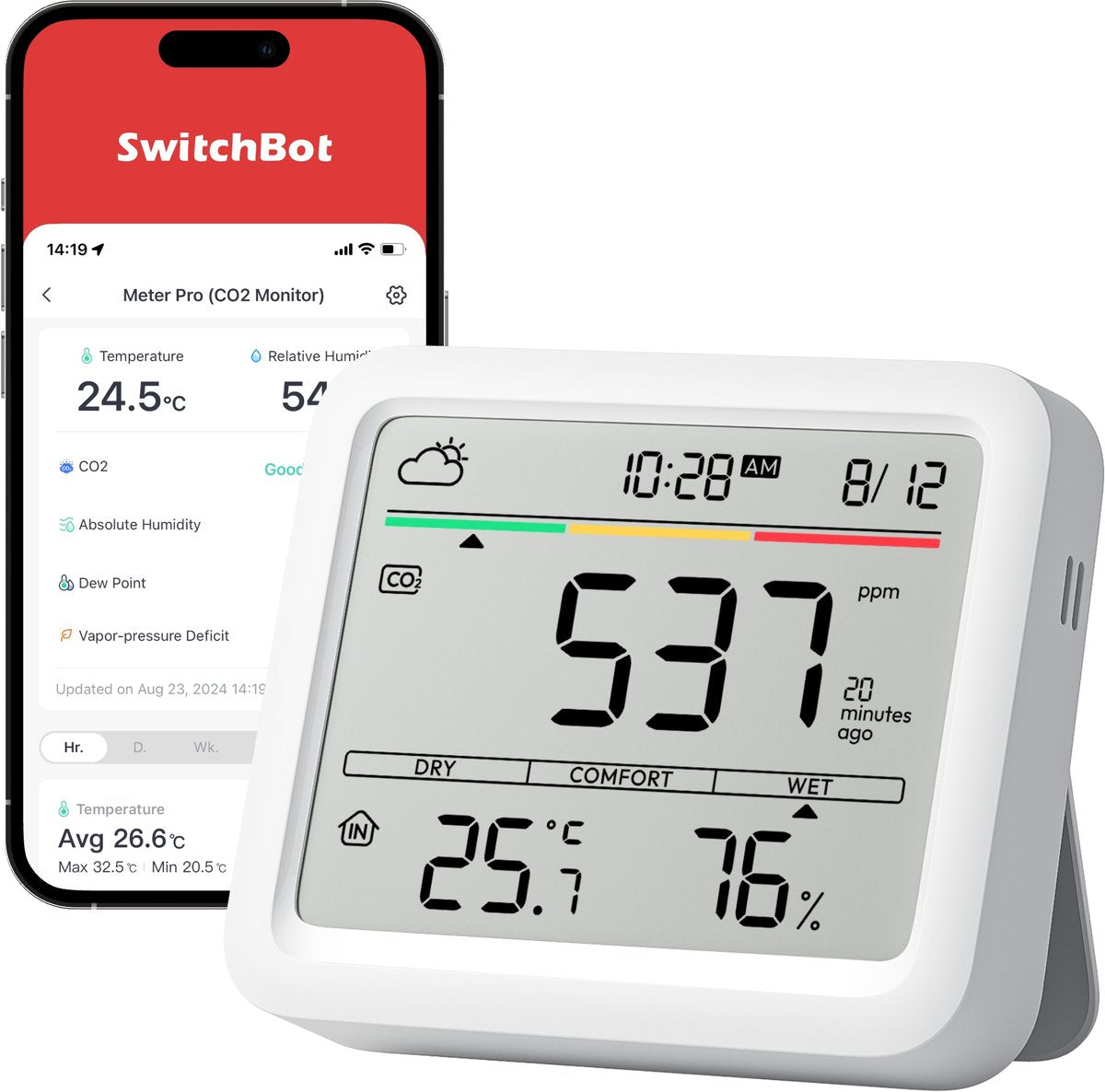Switchbot - meter pro - contatore ambientale intelligente - inclusa CO2