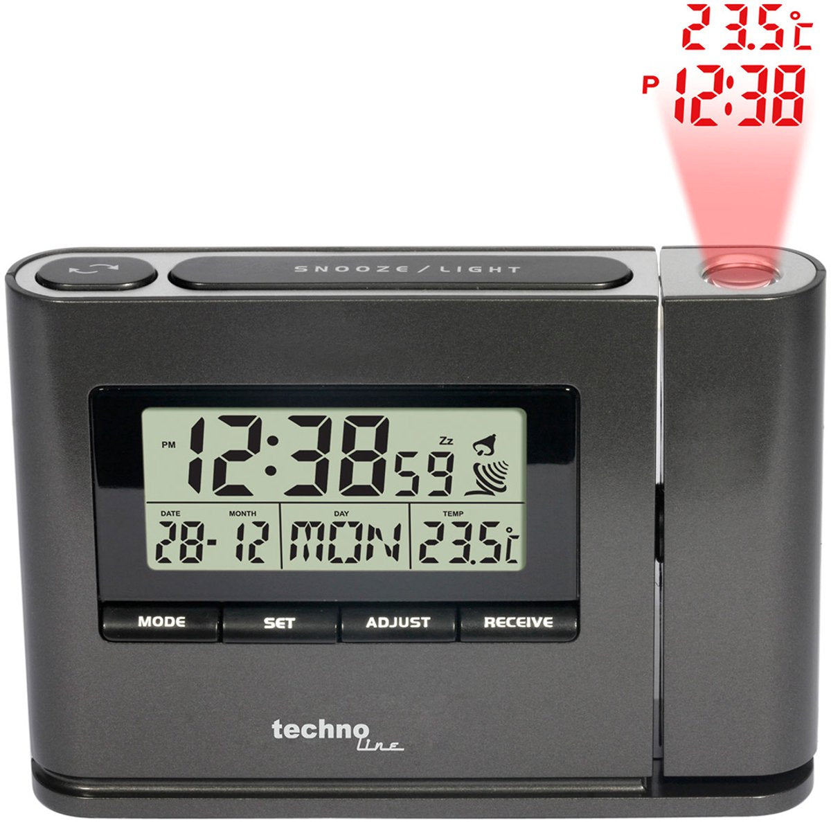 Reloj despertador Technoline con proyección radiocontrolada - wt 519