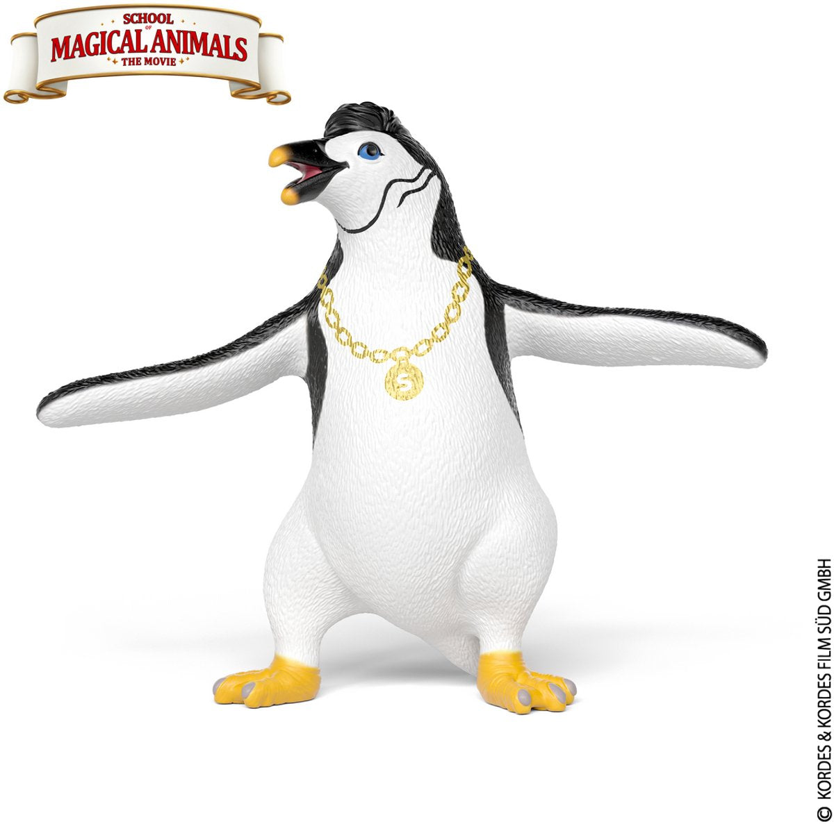 Escuela Schleich de animales mágicos yuri el pingüino con cadena de oro 14958