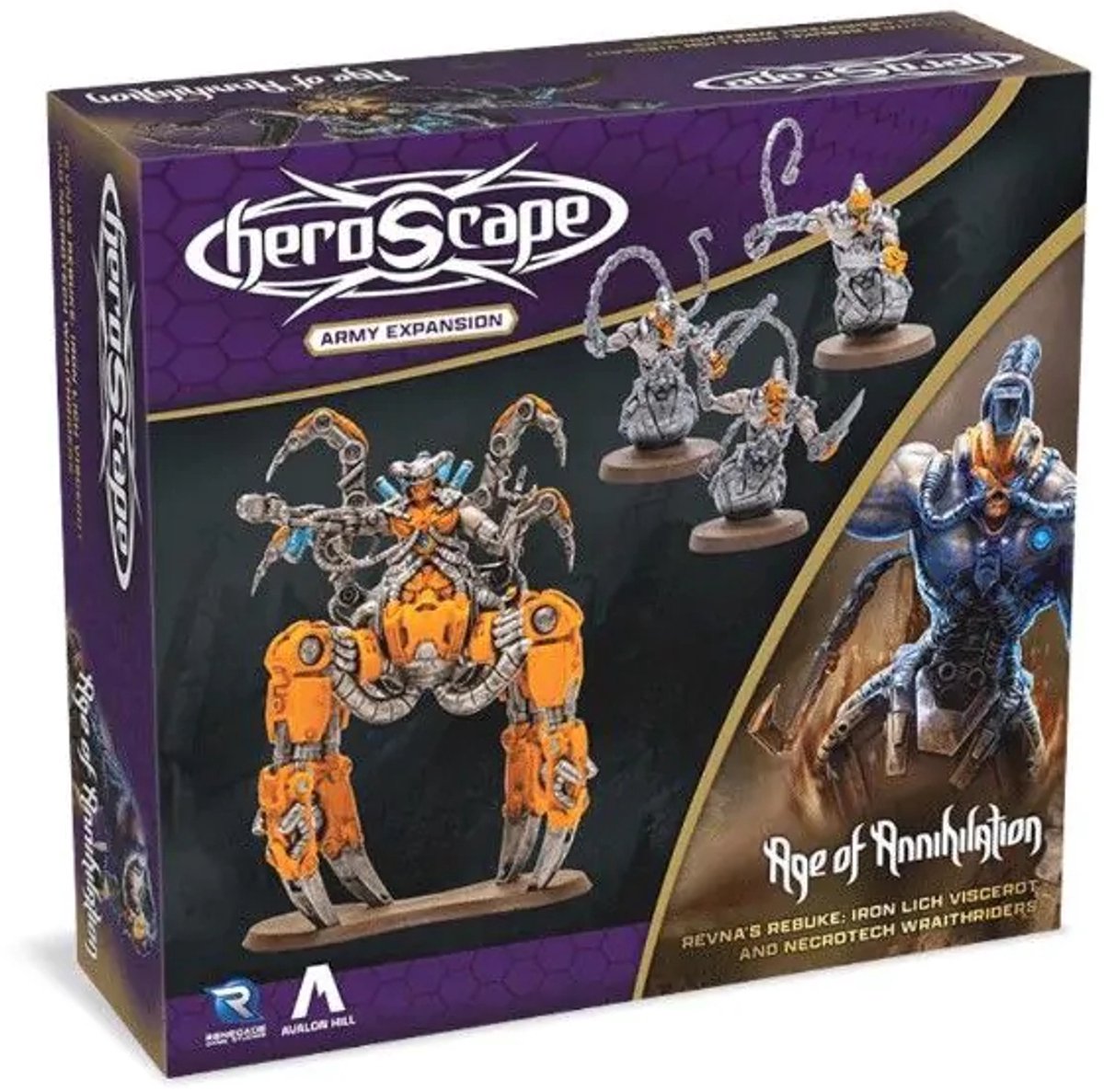 Renegade Heroscape Espansione Revna's Rebuke: Iron Lich Viscerot e Necrotech Wraithriders Army *versione inglese* e accessori