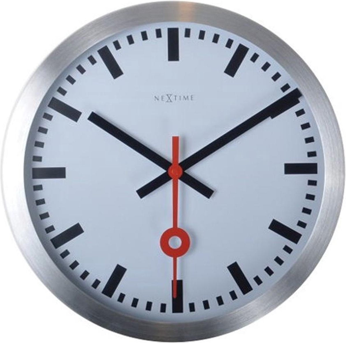 Nextime Nextime NE-3999st Wall Clock Slide. 35 cm, aluminio cepillado, #039;