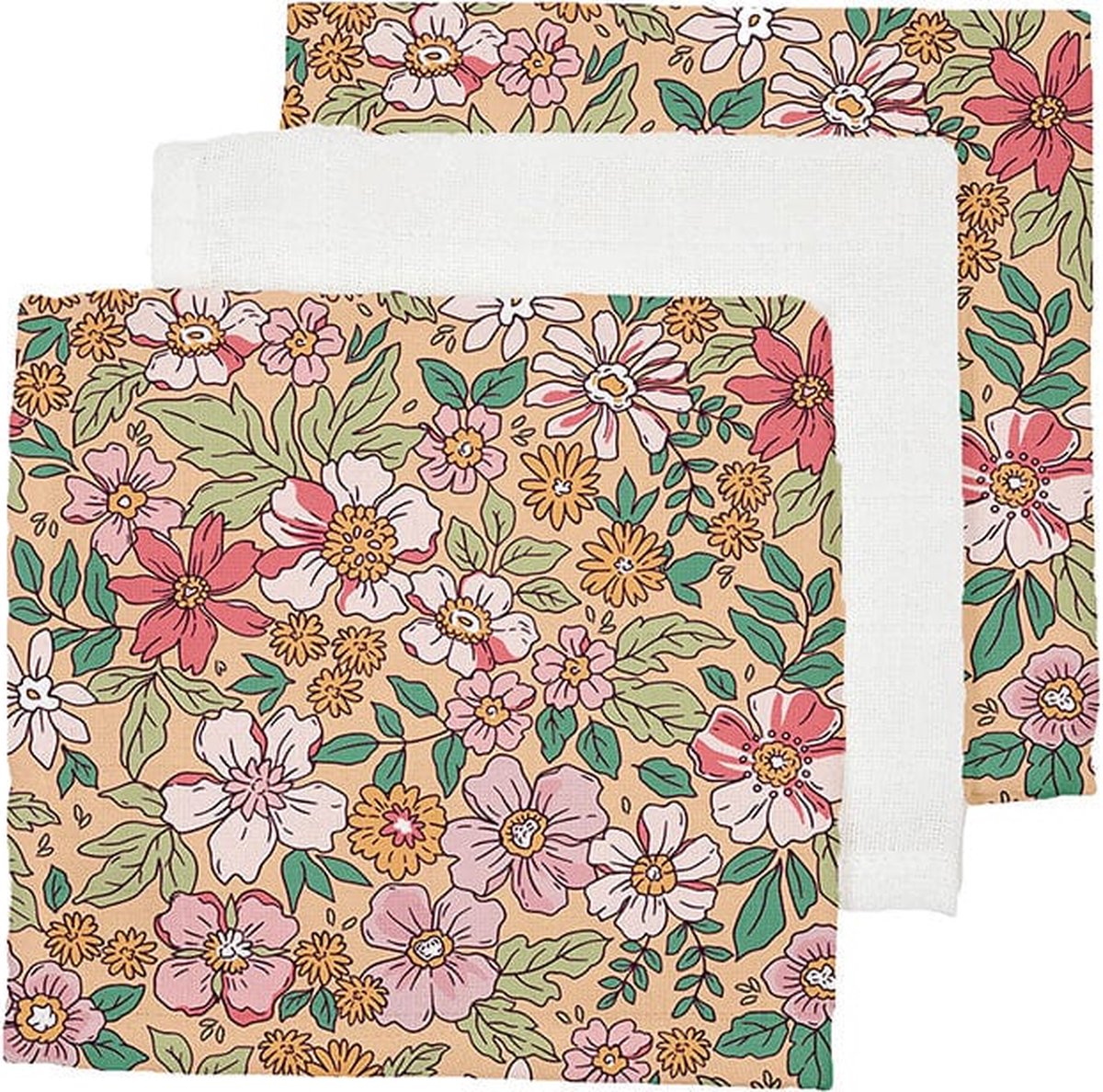 Blossom | panni idrofili multicolore 25 x 25 cm - 3 pezzi